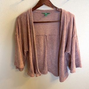 Dip Light Pink Woven Cardigan with Wide Sleeves Size Medium. Hip Length.